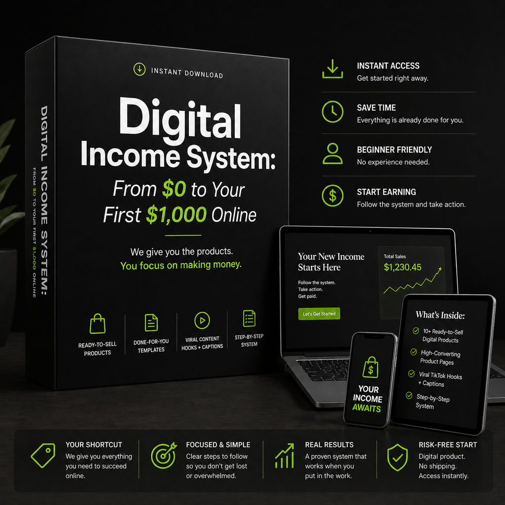 Digital Income System: From $0 to Your First $1,000 Online